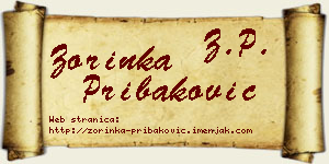 Zorinka Pribaković vizit kartica